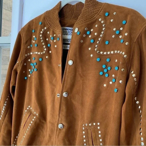 NWT Free People Dan Cassab Ennio Suede Studded Jacket Brown Small - Picture 6 of 17